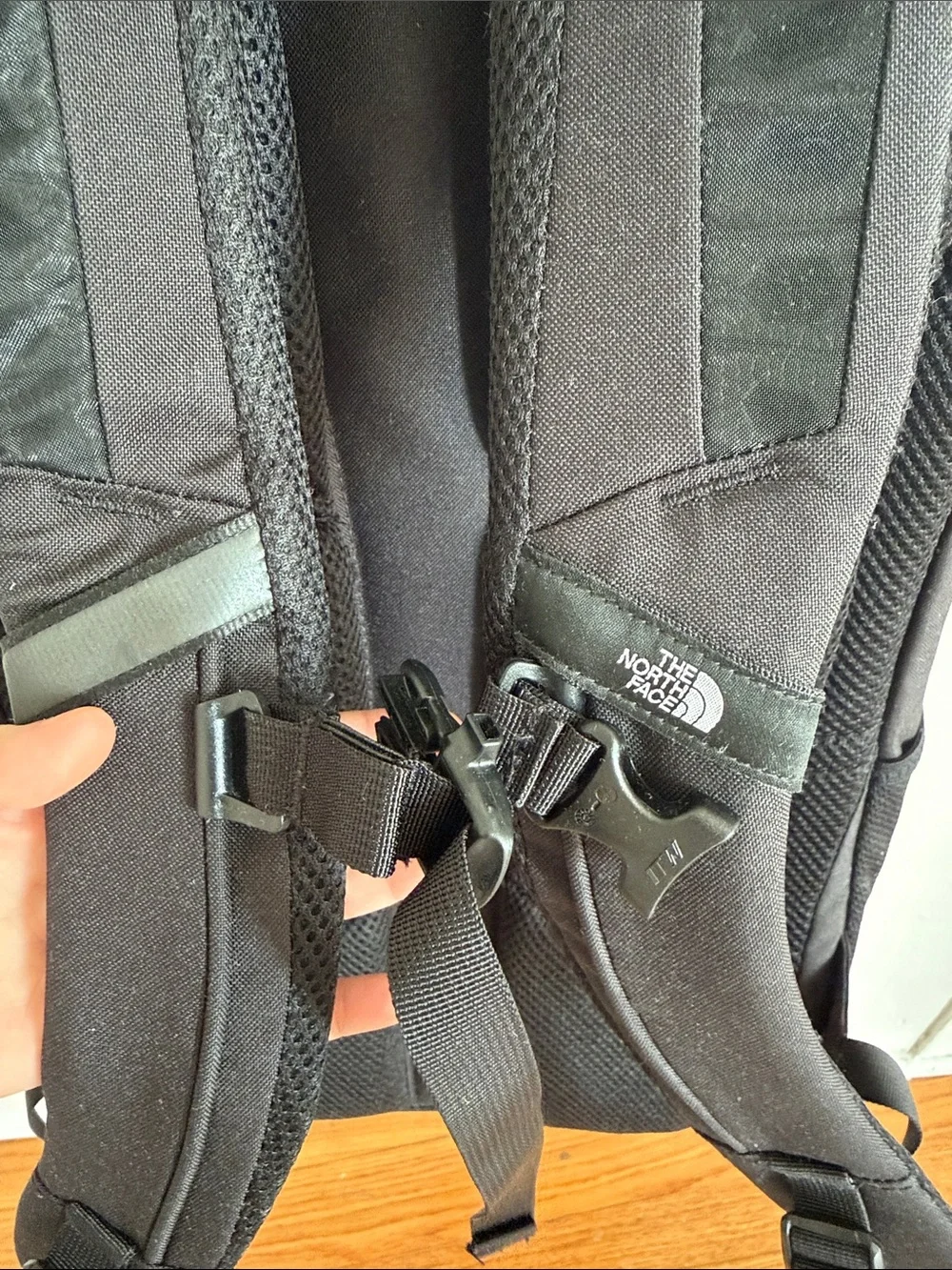 The North Face Black Backpack with Red Law & Order SVU Accent